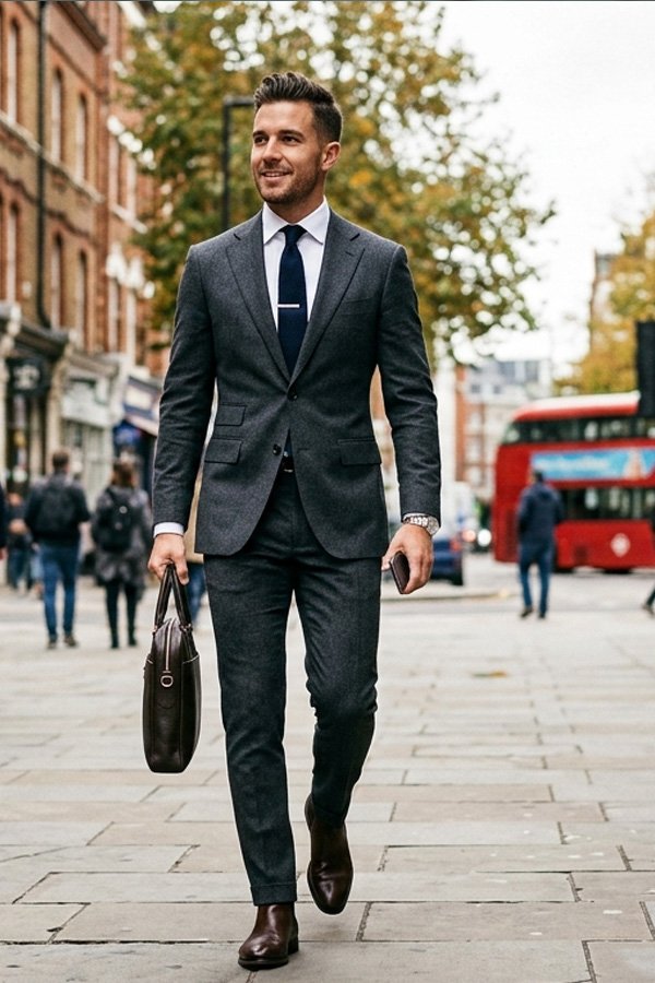 Wool Blend Slim Suit — Dashberrie by Alphaware